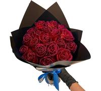 (Self-Assembly) Glitter Rose Bouquet Red Artificial Rose Flowers Bouquet Shiny Fake Roses Bouquet, DIY Bouquet Shiny Fake Rose Bouquet Love Gift, Love Gifts for Valentine's Day Gift (Red, 30Pcs)