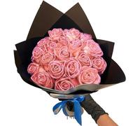 (Self-Assembly) Glitter Rose Bouquet Red Artificial Rose Flowers Bouquet Shiny Fake Roses Bouquet, DIY Bouquet Shiny Fake Rose Bouquet Love Gift, Love Gifts for Valentine's Day Gift (Pink, 12Pcs)