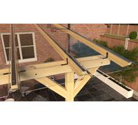 Self-Assembly Lean-To Pergola Skylite Kit With Ez Glaze Glass Like Clear Polycarbonate Roofing Sheet - Canopy Kit With Roof Panels