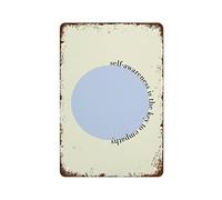 Self Awareness is The Key to Empathy Wall Art Print Minimal Funny Vintage Metal Tin Sign For Bedroom Living Room Kitchen Yard Garden Wall Decor Gift Outdoor And Indoor Gift For Women Men 8x5.5 Inch