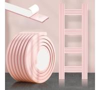 Self- Bunk Bed Ladder Pads, 79 in x 3 in Step Foam Padding for Kids' Bed Safety, PVC Protective Strips for Stairs, Cabinets, Desks - Black(Pink)