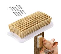 Self Care Brush - 2 in 1 Pet Toy | Interactive Design 14x7cm Soft Massage for Small and Large Animals, Barn, Yard, Tree Game, Shedding, Training D