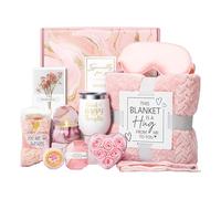 Self Care Gift Basket - Luxury Basket for Women | Flannel Blanket Elements and Spa Set | Relaxation Gift Box for Mom, Sister, Friend | Paque