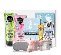 Self-Care Gift Set for Women - Luxury Pamper Kit with Foot Cream, Spa Socks, Sheet Mask, Eye Patches, Hand & Nail Cream, Lip Balm & After Sun Face Cream - Relaxing Vegan Skincare Box