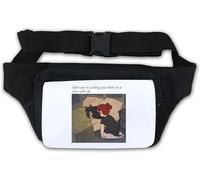 Self Care is Putting Your face on a Very Soft cat Funny Meme Waist Bag Fanny Pack White