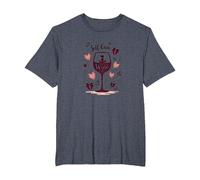 Self Care is Wine: Zen Wine Lover Autumn T-Shirt, Men's Big and Tall, Heather Blue, 4X Tall