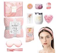Self Care Kit for Women - Basket Birthday, Luxury Wellness Gift Set, Premium Comfort, Relaxing Spa Bundle, Package | Deluxe Relaxation Set with soft flannel blanket peaceful unwinding