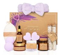 Self Care Moments Luxury Spa Pamper Hamper Kit for Her - 12 Pamper Gifts for Womens Birthday with Lavender - Bath Spa Sets for Mum - Relaxation Gifts for Women - Self Care Bath Gift Sets