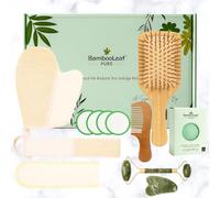 Self Care Natural Unique Organic Spa Set for Women - Eco Friendly Gift Box with Bamboo Comb, Jade Roller, Facial Sponge, Makeup Remover Pads, Headband & Bath Glove - Birthday, Relaxation Kit