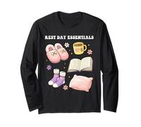 Self-Care Rest Day Essentials Love Mental Health Book Lover Long Sleeve T-Shirt