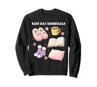 Self-Care Rest Day Essentials Love Mental Health Book Lover Sweatshirt