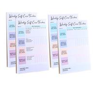 Self Care Weekly Tracker Pack of 4 - 2 Guided & 2 Blank - 52 Weeks Each - Organized by Physical, Emotional, Social & Professional Wellness - Flexible Self Care Planner