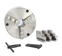 Self-Centering Chuck 3-Jaw 0.07mm Accuracy for CNC Machining Center, Low Profile Design for Mill, Drill, Tap Applications - Compatible with 4th Axis Indexer