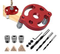Self Centering Dowel Jig Woodworking - Adjustable Drill Guide,Wood Hole Puncher Locator - for Woodworkers Contractors Handymen Homeowners Kitchen Bathroom Closet System Office Home