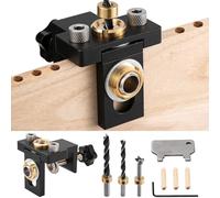 Self Centering Doweling Jig Kit, 3 in 1 Woodworking Doweling Jig Adjustable Width Woodworking Joints Tool Drill Guides Locator for Woodworking Exact Dowel Straight Holes DIY