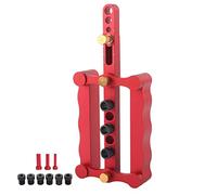 Self Centering Doweling Jig, Wood Drilling Dowel Locator, Borehole Locator with Scale Kit for Precise Woodworking Joinery, Includes 9 Accessories, Made of 6061 Aluminum