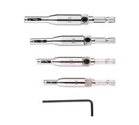 Self Centering Drill Bit Set Hex Shank Brass Body High Speed Steel 4pcs Door Window Hinge Hole Puncher Woodworking Tool for Carpenters and DIY Enthusiasts