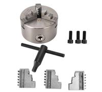 Self Centering Lathe Chuck 3 Jaw Metal High Precision Nodular Iron Durable Chuck Accessory Kit with Wrench for Wood and Metal Lathe Replacement Parts (K11-100)
