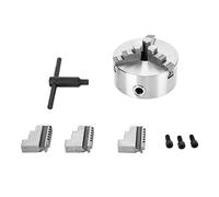 Self Centering Lathe Chuck 3 Jaw Metal High Precision Nodular Iron Durable Chuck Accessory Kit with Wrench for Wood and Metal Lathe Replacement Parts (K11-125)