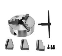 Self Centering Lathe Chuck 3 Jaw Metal High Precision Nodular Iron Durable Chuck Accessory Kit with Wrench for Wood and Metal Lathe Replacement Parts (K11-250)