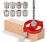 Self Centering Straight Hole Drilling Positioner, 3/4/5/6/7/8/9/10mm Drill Bushings, Self Centering Doweling Jig for Vertical Hole Drilling