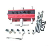 Self-Centring Dowelling Jig, Aluminium Alloy, for 6-10mm Pins(red + Gold Drill bit)