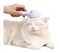 Self-Cleaning Brush for All Types of Pets - Detangles and Cares with Soft Barbs, Ergonomic Handle and Easy Maintenance - Ideal for Dogs and Cats of All Sizes and Coats (White)
