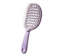 Self-Cleaning Brush with Ventilation - Curved Detangling Comb with Gentle Detangling System and Practical Push Base Design for Quick Cleaning | For Thick, Curly, Smooth, Wet and Dry