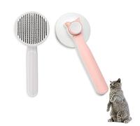 Self-Cleaning Cat Brush for Dogs and Cats - Cat Hair Remover, Dog Brush Short Hair, Long Hair, Undercoat - Removes Loose Undercoat, Mats and Tangles (Pink)