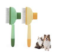 Self-Cleaning Cat Comb, Pack of 2, Pet Fur Flash Brush, Deep Cleaning Flea Comb for Cats, Beauty Care, Removal of Floating Hair and Opening Knots, Cat Brush 25-412-06