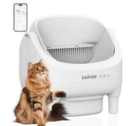 Self Cleaning Cat Litter, Automatic Cat Litter Box with App Control, Odourless Waste Disposal, Includes Trash Bags, Large Trash Bin, Open Lid, for