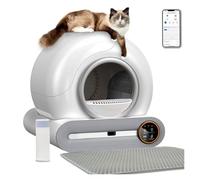 Self Cleaning Cat Litter Box 65L Automatic For 1.5-6kg w/Trash Bag & Mat Smart Toilet App Control