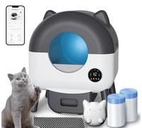 Self-Cleaning Cat Litter Box, Extra Large 110L Automatic Litter Box, App Control, Odor-Free, Large Electric Litter Kitty Box, Multi-Cat Design, Includes Mat and 2 Garbage Bags