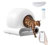 Self-Cleaning Cat Litter Box, Infrared Detector & Weight Sensors, Automatic Odor Removal, 65L+9L Large Capacity, Self-Cleaning for Multiple Cats