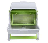 Self Cleaning Cat Litter Box, PP Semi Automatic Cat Litterbox, Easy Assembly Tipping Bucket Style Spacious Kitty Litter Box for Single and Multi Cats Households, Green