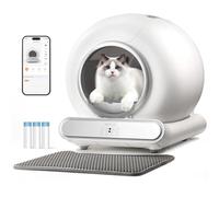 Self Cleaning Cat Litter Box, Ultra-Safe Protection Automatic Cat Litter Box, APP Control/Lower Entry/Large Capacity with 3 Rolls Liners & Mat