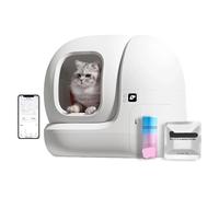 Self Cleaning Cat Litter Box with N50 Odor Eliminator, Automatic,76L Large Space with Waste Bags