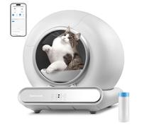 Self Cleaning Cat Litter Tray, 65L Extra Large Capacity Automatic Cat Litter Tray with Safety Protection/APP Control/Lower Entry/Odor Removal Anti-pinch Smart Robot Litter Box for Multiple Cats