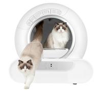 Self Cleaning Cat Litter Tray, 65L Large Electric Cat Litter Box Automatic Cats Litters Tray Odour Removal Efficient & Odourless App Control Anti-pinch Smart Robot Box for Multiple Cats White UK