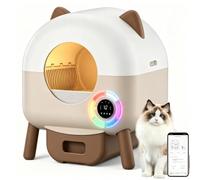 Self Cleaning Cat Litter Tray 76L Monitoring Features, App Control Automatic Cat Litter Tray, Extra-Large, 6 Ambient Lights Adjustable, Safety Detectors, Advanced Odour Control, for Multi-Cats