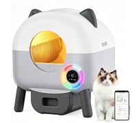 Self Cleaning Cat Litter Tray 89L Monitoring Features, App Control Automatic Cat Litter Tray, Extra-Large, 6 Ambient Lights Adjustable, Safety Detectors, Advanced Odour Control, for Multi-Cats
