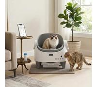 Self Cleaning Cat Litter Tray, Automatic Cat Litter Box with Multi-Sensor Anti-Pinch Protection & Smart App Control, Quiet Operation Smart Robot with Open-Top Design for Multi-Cat Households