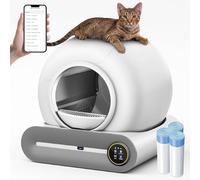 Self Cleaning Cat Litter Tray, Automatic Cat Litter Tray with App Control, Large Capacity, Self Cleaning Litter Box For Multiple Cats, Odourless, Safety Protection