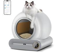 Self Cleaning Cat Litter Tray, Automatic Litter Box with APP Control, Safety Protection, Odor Removal, Closed Smart Toilet for Multiple Cats, 65L Extra Large