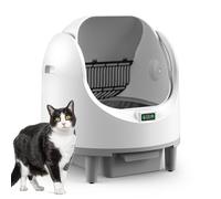 Self Cleaning Cat Litter Tray Box Open Top, XXL Self-Cleaning Litter Box Smart Cat Litter Tray with App Control, Safety Sensors, Anti-Odour, Leak-proof Base for Multiple Cats, Electric cat Litter Box