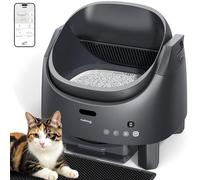 Self Cleaning Cat Litter Tray, FeelNeedy Open-Top Automatic Cat Litter Box with App Control, Odour-Free, Safety Sensors, with 1 Roll Liner