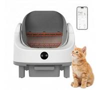 Self Cleaning Cat Litter Tray, Open-Top Automatic Cat Litter Box, App Control with Safety Sensors, 9L Large Waste Bin/Odor-Free Anti-Pinch Smart Robot Litter Box for Multiple Cats Households