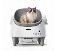 Self Cleaning Cat Litter Tray Open Top Odor Control Ready to Use Automatic Litter Box 7.8L Odor-Free Waste Bin 360° Safety Sensors Quiet & Low Ideal for Multiple Large Cats Includes Trash Bags