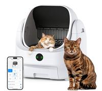 Self Cleaning Cat Litter Tray Open Top, Odor Control, Ready to Use, Automatic Litter Box, Large Capacity with APP Control and Safety Sensor,