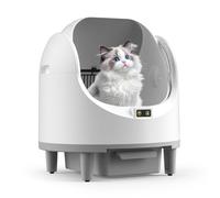 Self cleaning Cat Litter Tray, Open Top Self Cleaning Automatic Cat Litter Box for Multiple Cats, Smart cat litter Tray with APP Control, Safety Sensors, Odor-Free, 10L Large Waste Bin, Trash Bags